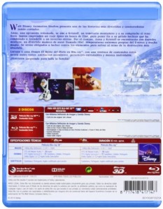 Frozen El reino del hielo 3D+2D Blu-ray contraportada