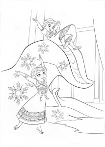 Dibujo Elsa y Anna pequeñas - Todo Frozen